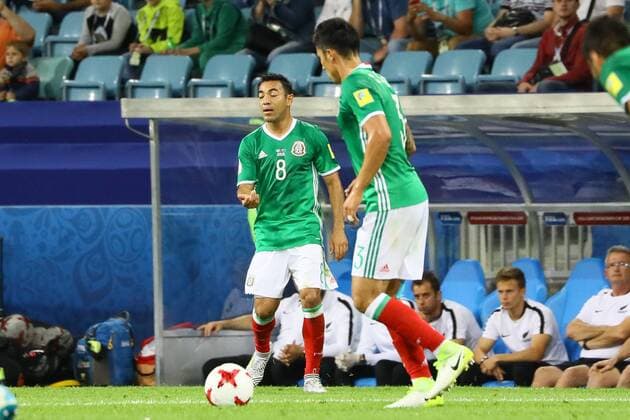Eintracht-Gespann: Marco Fabian (Mexiko, Mexico) und Carlos Salcedo (Mexiko, Mexico) - 21.06.2017: Mexiko vs. Neuseeland, Fisht Stadium Sotschi