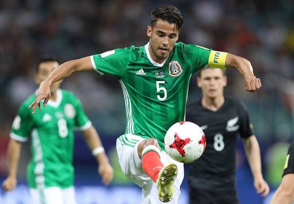 SOCHI, RUSSIA â€“ JUNE 21, 2017: Mexico s Diego Reyes handles the ball in their 2017 FIFA Confederations Cup Group A match against New Zealand at Fisht Stadium. Artyom Korotayev TASS  TS054181
