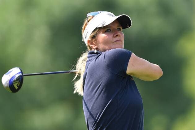 Sandra KIRIASIS (Bobpilotin), Aktion,Einzelbild,angeschnittenes Einzelmotiv,Halbfigur,halbe Figur.. ProAm ,GOLF,BMW International Open 2017 am 21.06.2017 in Muenchen Eichenried.
