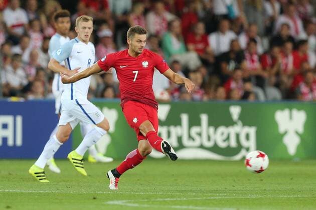 June 22, 2017 - Kielce, Poland - Karol Linetty (POL), during the UEFA European Under-21 Championship Group A match between England and Poland at Kielce Stadium on June 22, 2017 in Kielce, Poland. England v Poland - 2017 UEFA European Under-21 Championship  - ZUMAn230 20170622_zaa_n230_390 Copyright: xFotoxOlimpikx