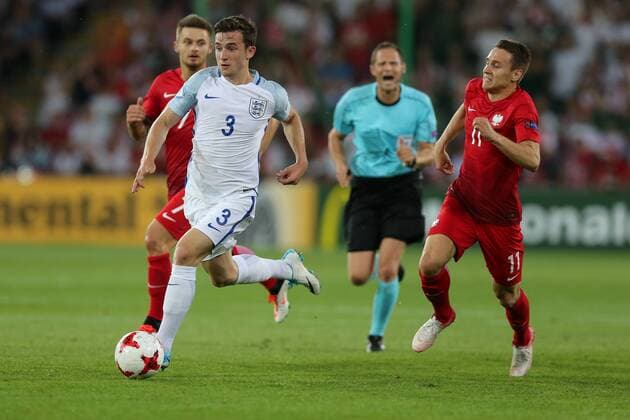 June 22, 2017 - Kielce, Poland - Karol Linetty (POL), Ben Chilwell (ENG), Przemyslaw Frankowski (POL), during the UEFA European Under-21 Championship Group A match between England and Poland at Kielce Stadium on June 22, 2017 in Kielce, Poland. England v Poland - 2017 UEFA European Under-21 Championship  - ZUMAn230 20170622_zaa_n230_391 Copyright: xFotoxOlimpikx