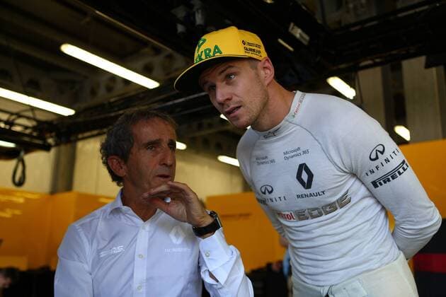 Azerbaijan Grand Prix, Baku 22 - 25 June 2017 23.06.2017 - Free Practice 1, Alain Prost (FRA) Renault F1 Team Special Advisor and Nico Hulkenberg (GER) Renault Sport F1 Team RS17 