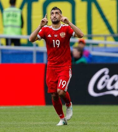 Mexico vs. Russia SAO PETERSBURGO, MO - 24.06.2017: MEXICO VS. RUSSIA - SAMEDOV Alexander of Russia celebrates after scoring a goal during Mexico-Russia match valid for the third round of the 2017 Confederations Cup on Saturday (24th) held Arena Kazan in Kazan, Russia. (Photo: Marcelo Machado de Melo Fotoarena) x1343482x  MarceloxMachadoxdexMelo