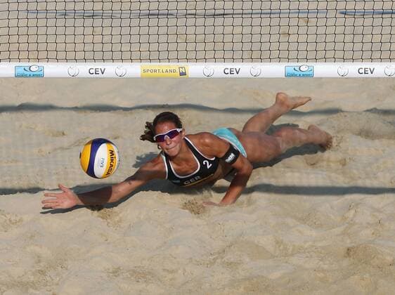 Beach volleyball Beachvolleyball - CEV EC 2017 BADEN,AUSTRIA,24.JUN.17 - BEACH VOLLEYBALL - CEV European Beach Volleyball Championships, ladies. Image shows Chantal Laboureur (GER). GEPAxpictures xChristianxOrt