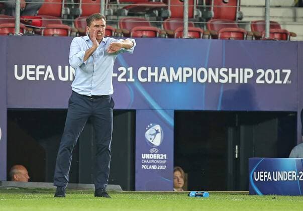 24.06.2017, Fussball U21 U 21 Europameisterschaft 2017 in Polen, Gruppe C, Italien - Deutschland im Cracovia-Stadion Krakau. Bundestrainer Stefan Kuntz (Deutschland) 