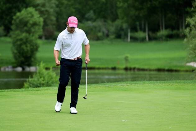 Bryden Macpherson of Australia reacts in the final round of the 2017 Fragrant Hills International Beijing Open golf tournament in Beijing, China, 25 June 2017. Australian golfer Bryden Macpherson ranked the top on the China Tour Order of Merit this week when the second event of the newly formed circuit s 2017 season gets underway in Beijing. The Tour recently cut ties with the PGA Golf Herren TOUR and is now run by the China Golf Association with ties to both the European and Asian Tours. The Fragrant Hills International Beijing Open, which is the second stop on the China Tour, is set to welcome 141 players from 17 countries when it tees off from June 22-25. Bryden Macpherson titles Fragrant Hills International Beijing Open  20170625_32371