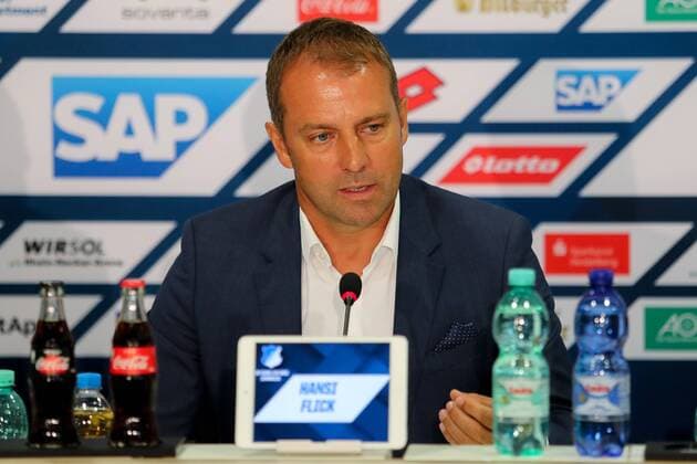 Hans-Dieter Flick (Hansi Flick, Geschäftsführer TSG 1899 Hoffenheim) bei seiner offiziellen Vorstellung, Einzelbild, Aktion, Action, Fussball, Bundesliga, Pressekonferenz TSG 1899 Hoffenheim, xozx