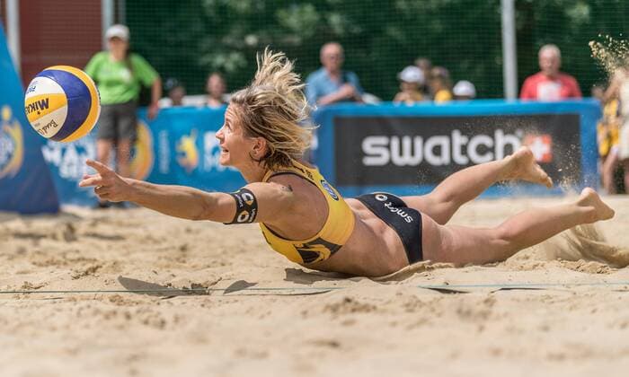 Themen der Woche - SPORT Bilder des Tages - SPORT FIVB World Tour - swatch MAJOR SERIES - Porec Major; 28.06.2017 Laura Ludwig (GER); FIVB World Tour - swatch MAJOR SERIES - Porec Major am 28.06.2017,Porec (Kroatien). xPWx