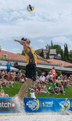 FIVB World Tour - swatch MAJOR SERIES - Porec Major; 28.06.2017 Jonathan Erdmann (GER); FIVB World Tour - swatch MAJOR SERIES - Porec Major am 28.06.2017,Porec (Kroatien). xPWx