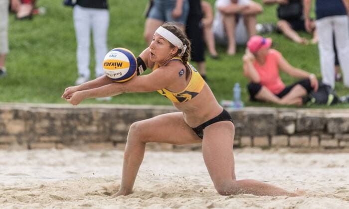 FIVB World Tour - swatch MAJOR SERIES - Porec Major; 28.06.2017 Julia Grossner (GER); FIVB World Tour - swatch MAJOR SERIES - Porec Major am 28.06.2017,Porec (Kroatien). xPWx