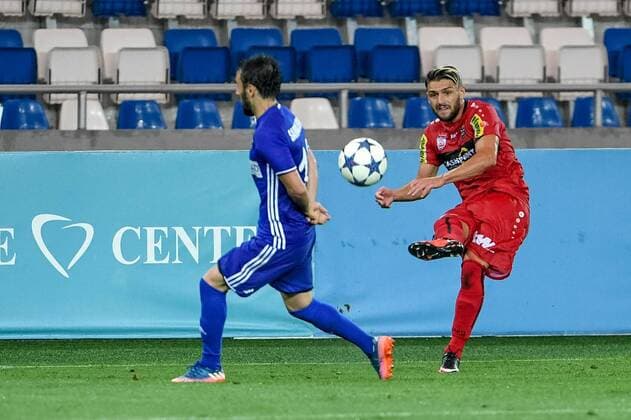 SOCCER - UEFA EL quali, Chikhura vs Altach TBILISI,GEORGIA,29.JUN.17 - SOCCER - UEFA Europa League qualification, FC Chikhura Sachkhere vs SCR Altach. Image shows Mishiko Sardalishvili (Chikhura) and Emanuel Sakic (Altach). GEPAxpictures xOliverxLerch