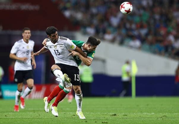 Germany vs Mexico SOCHI, SC - 29.06.2017: GERMANY VS MEXICO - Germany& 39;s Latindtindl is in contention with Mexico& 39;s HecHer Herrera during a match ben Germany and Mexico in the the semifinals of the 2017 FIFA Confedeons Cup on Ton Thursday at the Sochi Olympic Stadium in Sochi, Russia. (Photo: Heuler Andrey DiaEsportivo Fotoarena) x1347267x  HeulerxAndrey
