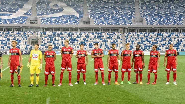 SOCCER - UEFA EL quali, Chikhura vs Altach TBILISI,GEORGIA,29.JUN.17 - SOCCER - UEFA Europa League qualification, FC Chikhura Sachkhere vs SCR Altach. Image shows the starting team of Altach: Philipp Netzer, Martin Kobras, Emanuel Sakic, Simon Piesinger, Stefan Nutz, Benedikt Zech, Lucas Galvao da Costa Souza, Christian Gebauer, Louis Clement Ngwat Mahop, Patrick Salomon and Johannes Aigner (Altach). GEPAxpictures xOliverxLerch