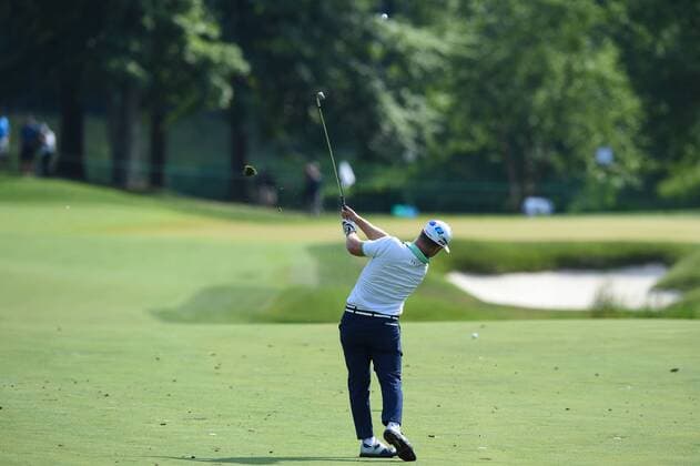JUN 29, 2017 - David Lingmerth (SWE) hits his approach into hole number six during the opening round at the 2017 Quicken Loans National at the Tournament Players Club in Potomac MD. PGA Golf Herren 2017: Quicken Loans National JUN 29 - ZUMAcjm_ 20170629_zaf_cjm_049 Copyright: xJohnxMiddlebrookx