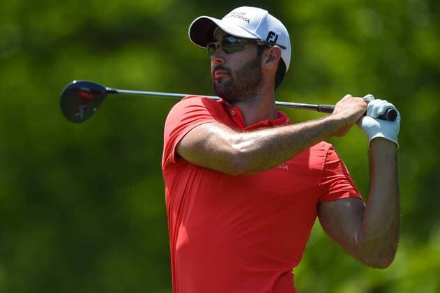 JUN 29, 2017 - Cameron Triangale (USA) tees off on hole number four during the opening round at the 2017 Quicken Loans National at the Tournament Players Club in Potomac MD. PGA Golf Herren 2017: Quicken Loans National JUN 29 - ZUMAcjm_ 20170629_zaf_cjm_065 Copyright: xJohnxMiddlebrookx