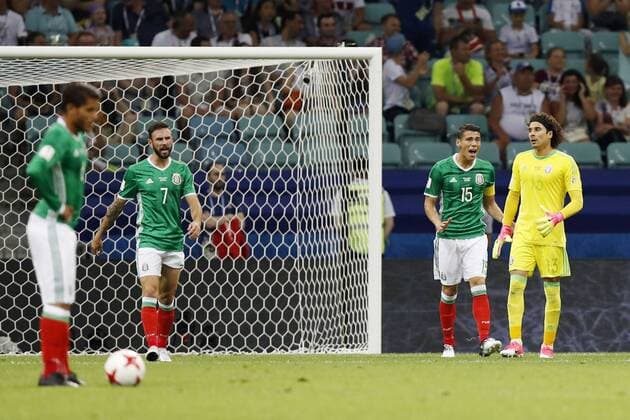 Soccer: Mexico overpowered by Germany in Confederations Cup semifinal Mexico players react after conceding the second goal in the first eight minutes in their Confederations Cup semifinal against Germany in Sochi, Russia, on June 29, 2017. Germany won 4-1 and will face Chile in the July 2 final. 