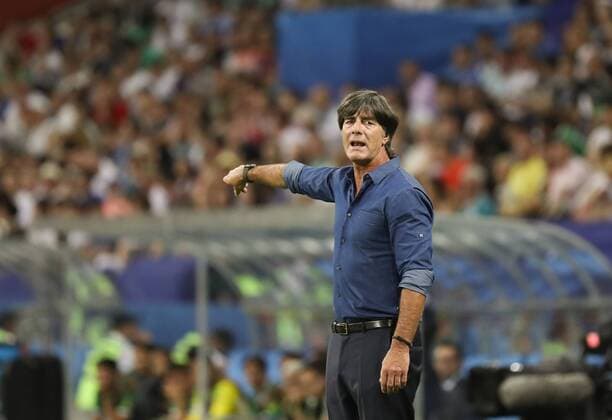 (170630) -- SOCHI, June 30, 2017 -- Joachim Loew, head coach of Germany, gestures during the semifinal match of the 2017 FIFA Confederations Cup against Mexico in Sochi, Russia, June 29, 2017. Germany won 4-1. ) (SP)RUSSIA-SOCHI-2017 FIFA CONFEDERATIONS CUP-SEMIFINAL-GER VS MEX XuxZijian 
