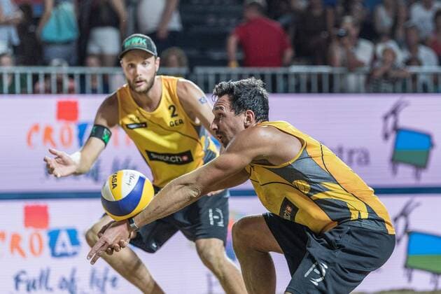 FIVB World Tour - swatch MAJOR SERIES - Porec Major; 29.06.2017 Jonathan Erdmann (GER); FIVB World Tour - swatch MAJOR SERIES - Porec Major am 29.06.2017,Porec (Kroatien). xPWx