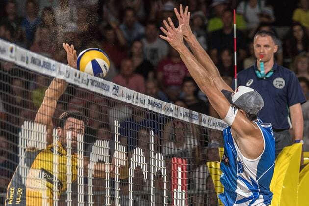 FIVB World Tour - swatch MAJOR SERIES - Porec Major; 29.06.2017 Jonathan Erdmann (GER); FIVB World Tour - swatch MAJOR SERIES - Porec Major am 29.06.2017,Porec (Kroatien). xPWx
