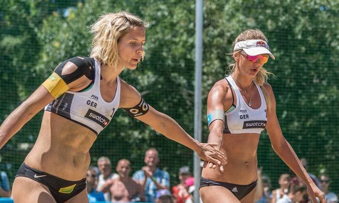 FIVB World Tour - swatch MAJOR SERIES - Porec Major; 29.06.2017 Margareta Kozuch (GER), Laura Ludwig (GER); FIVB World Tour - swatch MAJOR SERIES - Porec Major am 29.06.2017,Porec (Kroatien). xPWx