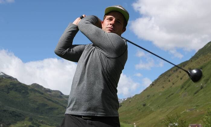 GOLF - Swiss Ski Golf Trophy ANDERMATT,SWITZERLAND,30.JUN.17 - GOLF - Swiss Ski Golf Trophy, Swiss Alps Golf Course. Image shows Beat Feuz (SUI). GEPAxpictures xAndreasxPranter