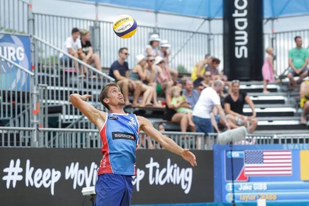 PXL_Swatch Beach volleyball Beachvolleyball Mayor Series in Porec 30.06.2017., Porec, Croatia - Swatch Beach Volleyball Mayor Series, match Perisic Dell Orco of Croatia against Gibb Crabb of USA.  LukaxStanzl PIXSELL