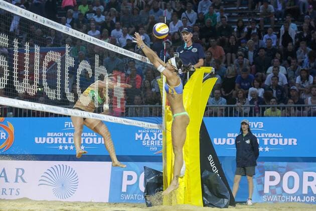 Volleyball Major BRA vs BRA - Porec, Croatia 30.06.2017., Porec, Croatia - Swatch Beach volleyball Beachvolleyball Major Series. Woman quarter finals, Brazil (Larissa Talita) vs Brazil (Barbara Sei. Fernanda Al.).  LukaxStanzl PIXSELL