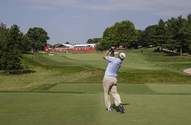 POTOMAC, MD - JUNE 30: J.B. Holmes tees off on the 16th hole during the second round of the Quicken Loans National on June 30, 2017 at TPC Potomac at Avenel Farm in Potomac, MD.(Photo by Justin Cooper Icon Sportswire) GOLF: JUN 30 PGA Golf Herren - Quicken Loans National - Second Round Icon170630000 EDITORIAL USE ONLY