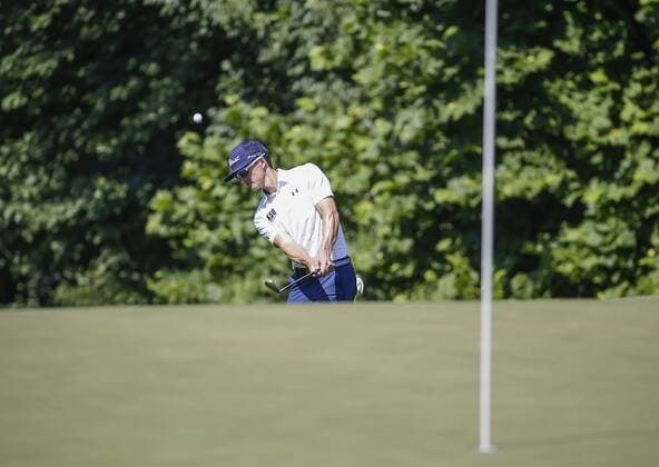 POTOMAC, MD - JUNE 30: Blayne Barber chips to the 12th green during the second round of the Quicken Loans National on June 30, 2017 at TPC Potomac at Avenel Farm in Potomac, MD.(Photo by Justin Cooper Icon Sportswire) GOLF: JUN 30 PGA Golf Herren - Quicken Loans National - Second Round Icon170630013 EDITORIAL USE ONLY