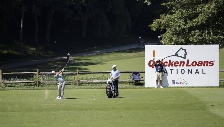POTOMAC, MD - JUNE 30: Danny Lee hits from the 12th tee box during the second round of the Quicken Loans National on June 30, 2017 at TPC Potomac at Avenel Farm in Potomac, MD.(Photo by Justin Cooper Icon Sportswire) GOLF: JUN 30 PGA Golf Herren - Quicken Loans National - Second Round Icon170630014 EDITORIAL USE ONLY