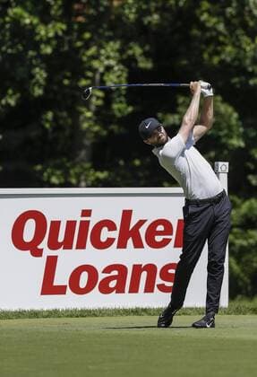 POTOMAC, MD - JUNE 30: Kyle Stanley tees off on the 11th hole eduring the second round of the Quicken Loans National on June 30, 2017 at TPC Potomac at Avenel Farm in Potomac, MD.(Photo by Justin Cooper Icon Sportswire) GOLF: JUN 30 PGA Golf Herren - Quicken Loans National - Second Round Icon170630018 EDITORIAL USE ONLY