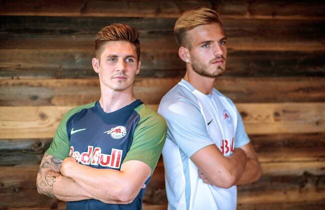 29.06.2017, Hotel Forsthofgut, Leogang, AUT, 1. FBL, FC Red Bull Salzburg, Medientag, im Bild Patrick Farkas (FC Red Bull Salzburg), Marin Pongracic (FC Red Bull Salzburg) Patrick Farkas (FC Red Bull Salzburg), Marin Pongracic (FC Red Bull Salzburg) during the Mediaday of Austrian Bundesliga Club FC Red Bull Salzburg at the Hotel Forsthofgut in Leogang, Austria on 2017 06 29. Leogang  EP_fei  