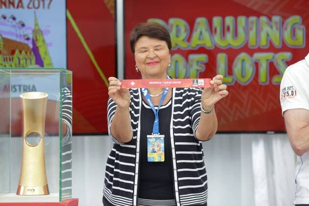 The FIVB Beach volleyball Beachvolleyball World Championships Vienna 2017 Drawing of Lots 01.07.2017., Croatia, Porec - The FIVB Beach Volleyball World Championships Vienna 2017 Drawing of Lots took placee place during the Porec Major series event. Renate Brauner.  LukaxStanzl PIXSELL