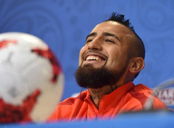 Themen der Woche - SPORT Bilder des Tages - SPORT July 1, 2017 - St. Petersburg, Russia - July 1, 2017 - Saint Petersburg, Russia - Chile s Arturo Vidal, photographed during the press conference PK Pressekonferenz of Chile for the Confederations Cup in Saint Petersburg, Russia, 1 July 2017. Chile faces Germany in the Confed Cup finale on 2 July 2017. Confederations Cup - Press conference of Chile - ZUMApr2_ 79332439st Copyright: xAndreyxProninx