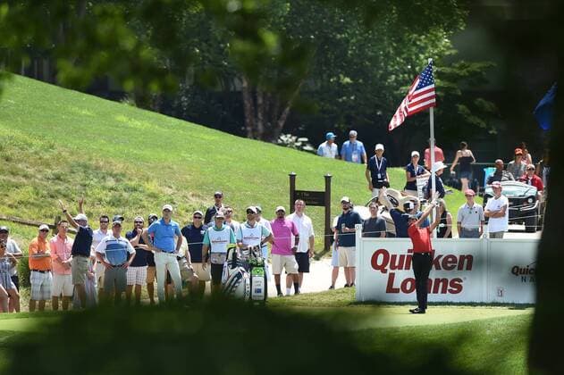 JUL 01, 2017 - Curtis Luck (AUS) tees off at the first hole during the third round at the 2017 Quicken Loans National at the Tournament Players Club in Potomac MD. PGA Golf Herren 2017: Quicken Loans National JUL 01 - ZUMAcjm_ 20170701_zaf_cjm_003 Copyright: xJohnxMiddlebrookx