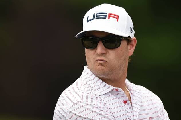 JUL 01, 2017 - A fan dons his U.S. colors during the third round at the 2017 Quicken Loans National at the Tournament Players Club in Potomac MD. PGA Golf Herren 2017: Quicken Loans National JUL 01 - ZUMAcjm_ 20170701_zaf_cjm_007 Copyright: xJohnxMiddlebrookx