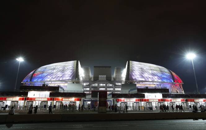 General photos Sochi 2017 SOCHI, SC - 30.06.2017: GENERAL PHOTOS SOCHI 2017 - Exterior view during dusk of the Olympic Stadium of Fisht (Sochi Olympic), one of the four venues of the 2017 Confederations Cup in Sochi, Russia (Photo: Rodolfo Buhrer La Imagem Fotoarena) x1348512x  RodolfoxBuhrer