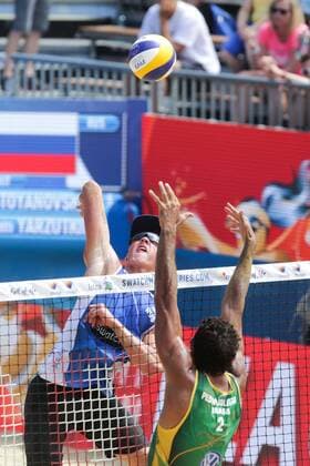Beach volleyball Beachvolleyball Major Series - Men semifinal - Carvalhaes Solberg vs Stoyanovskiy Yarzutkin 01.07.2017., Porec, Croatia - Volleyball Tournament Swatch Beach Volleyball Major Series. The Men semifinal match between Gustavo Albrecht Carvalhaes and Pedro Solberg of Brazil against Oleg Stoyanovskiy and Artem Yarzutkin of Russia. Carvalhaes and Solber won 2:0 Artem Yarzutkin, Pedro Solberg.  LukaxStanzl PIXSELL