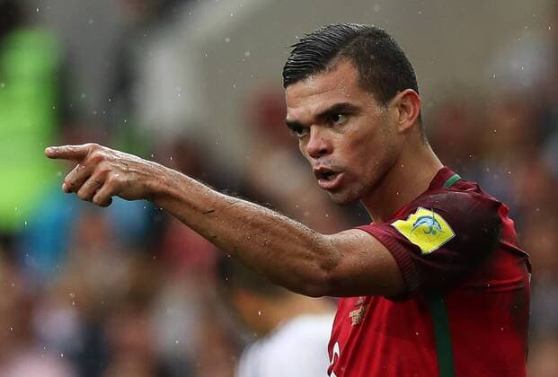 MOSCOW, RUSSIA â€“ JULY 2, 2017: Portugalâ€™s Pepe in their 2017 FIFA Confederations Cup third place football match against Mexico at Otkrytie Arena. Sergei Savostyanov TASS  TS055C7B