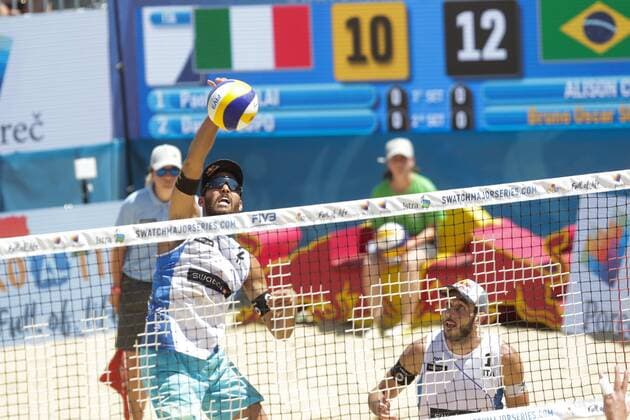 Beach volleyball Beachvolleyball Major Series - Men semifinal - Nicolai Lupo vs Cerutti Bruno Schmidt 02.07.2017., Porec, Croatia - Volleyball Tournament Swatch Beach Volleyball Major Series. The Men semifinal match between Paolo Nicolai and Daniele Lupo of Italy against Alison Cerutti and Bruno Oscar Schmidt of Brazill. Nicolai and Lupo won 2:1. Daniele Lupo, Paolo Nicolai.  LukaxStanzl PIXSELL