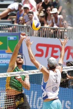 Beach volleyball Beachvolleyball Major Series - Men semifinal - Nicolai Lupo vs Cerutti Bruno Schmidt 02.07.2017., Porec, Croatia - Volleyball Tournament Swatch Beach Volleyball Major Series. The Men semifinal match between Paolo Nicolai and Daniele Lupo of Italy against Alison Cerutti and Bruno Oscar Schmidt of Brazill. Nicolai and Lupo won 2:1. Alison Cerutti.  LukaxStanzl PIXSELL