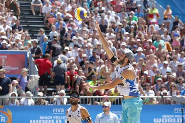Beach volleyball Beachvolleyball Major Series - Men semifinal - Nicolai Lupo vs Cerutti Bruno Schmidt 02.07.2017., Porec, Croatia - Volleyball Tournament Swatch Beach Volleyball Major Series. The Men semifinal match between Paolo Nicolai and Daniele Lupo of Italy against Alison Cerutti and Bruno Oscar Schmidt of Brazill. Nicolai and Lupo won 2:1. Paolo Nicolai.  LukaxStanzl PIXSELL