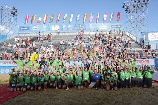 Swatch Beach volleyball Beachvolleyball Major Series, Awarding medals 02.07.2017., Croatia, Porec - Volleyball Tournament Swatch Beach Volleyball Major Series. Awarding medals. First place was won by Brazil (Pedro Solbe Guto Carval), Italy second (Lupo Nicolai) and Brazil third (Alison Bruno).  LukaxStanzl PIXSELL