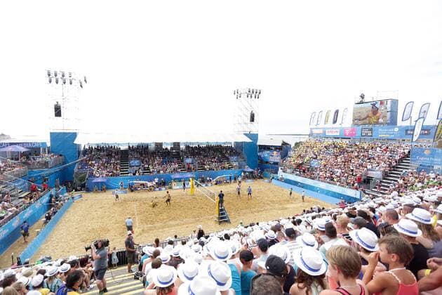 Swatch Beach volleyball Beachvolleyball Major Series, the match for first place 02.07.2017., Croatia, Porec - Volleyball Tournament Swatch Beach Volleyball Major Series. The match for first place between Brazil (Pedro SOLBET Guto Carvallo) and Italy (Lupo Nicolai), the Brazilians won the tournament.  LukaxStanzl PIXSELL