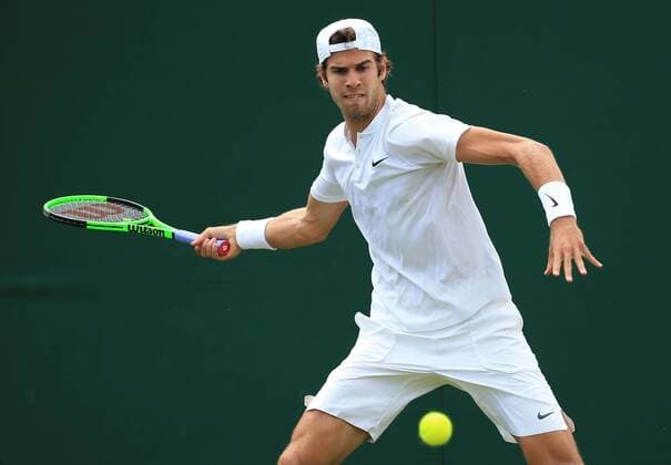 TENNIS - ATP Tennis Herren Wimbledon 2017 LONDON,ENGLAND,03.JUL.17 - TENNIS - ATP World Tour, Wimbledon, Grand Slam. Image shows Karen Khachanov (RUS) . GEPAxpictures xAlanxGrieves
