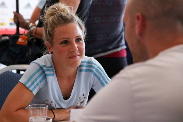 Svenja Huth (DFB-Frauen, 19) im Interview, Einzelgespräch, Fussball, Frauen, Media Day DFB-Frauen, xozx