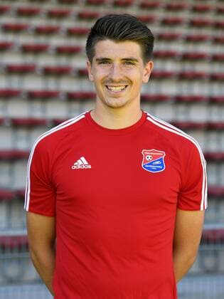 Jim-Patrick Müller (Jim-Patrick Mueller, Unterhaching, 13), Einzelbild, Aktion, Action, Porträt, Portrait, Fußball, GER, 3.Liga, Porträttermin 2017 2018, SpVgg Unterhaching, xslx
