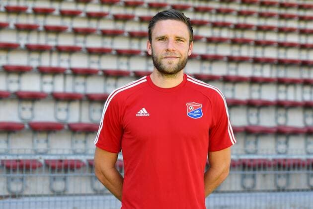 Dominik Stahl (Unterhaching, 20) Einzelbild, Aktion, Action, Porträt, Portrait, Fußball, GER, 3.Liga, Porträttermin 2017 2018, SpVgg Unterhaching, xslx