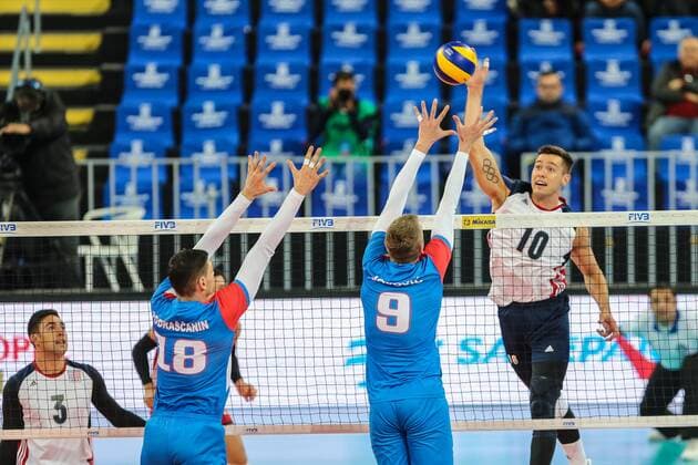 David Smith of the USA VOLLEY BALL : Serbie vs Etats Unis - FIVB Volleyball World League 2017 - Curitiba - 05 07 2017 GeraldoBubniak Panoramic 