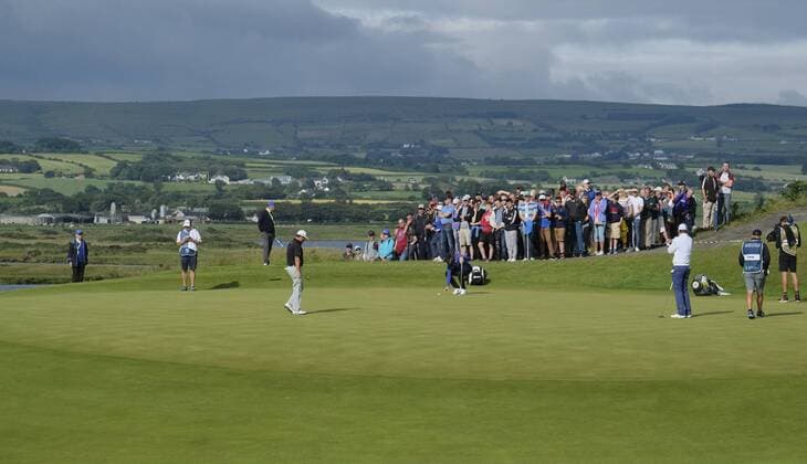 July 6th 2017, Portstewart Golf Club, Portstewart, Northern Ireland; Dubai Duty Free Irish Open Golf Championship; Day 1; Tommy Fleetwood (ENG) lines up his putt on the 11th green xNigelxCookex  ActionPlus11898252
